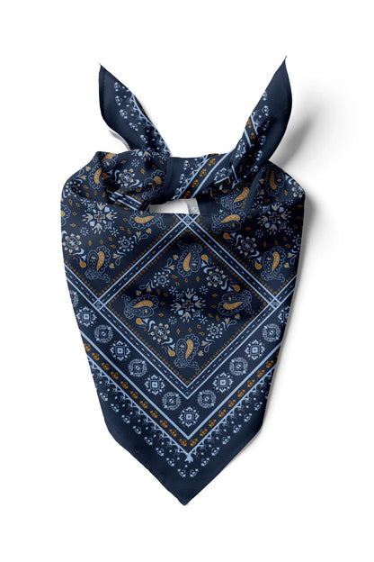 Blue Ethnic Patterned Bandana