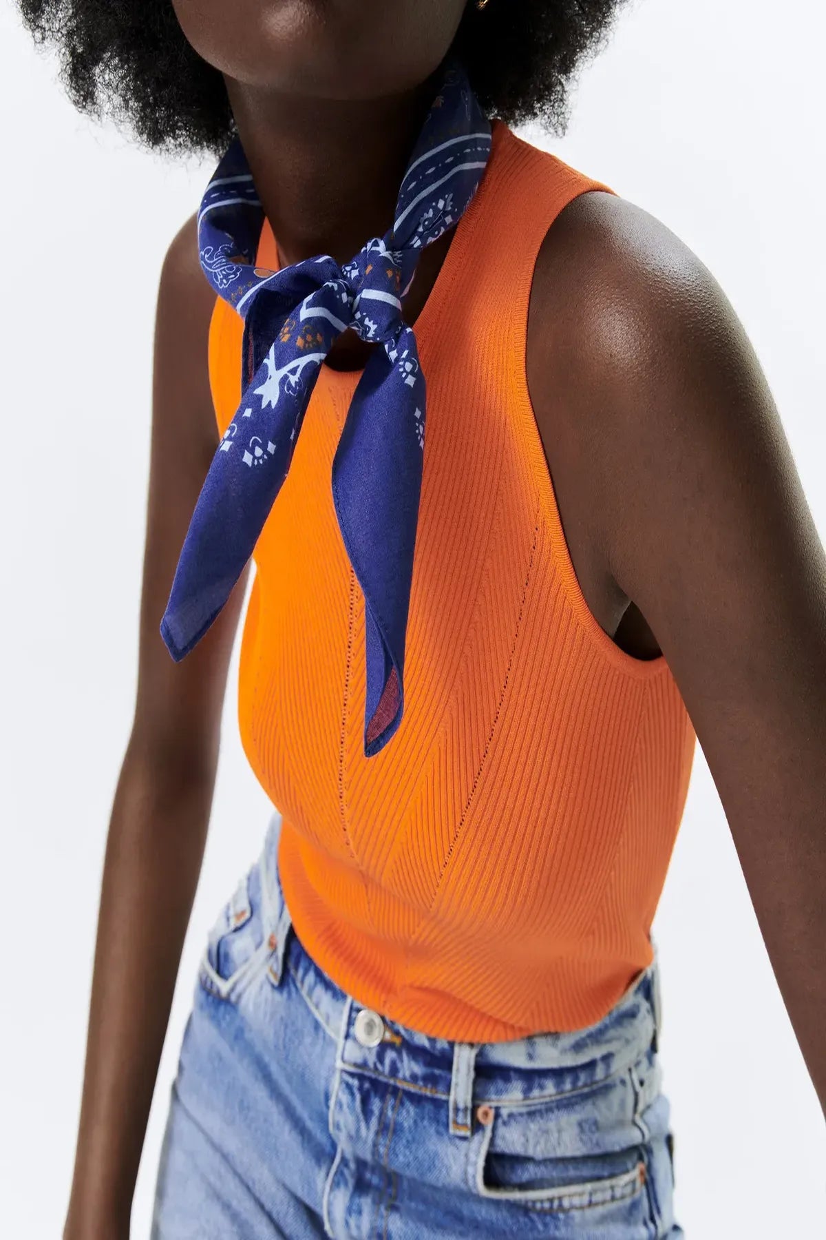 Blue Ethnic Patterned Bandana