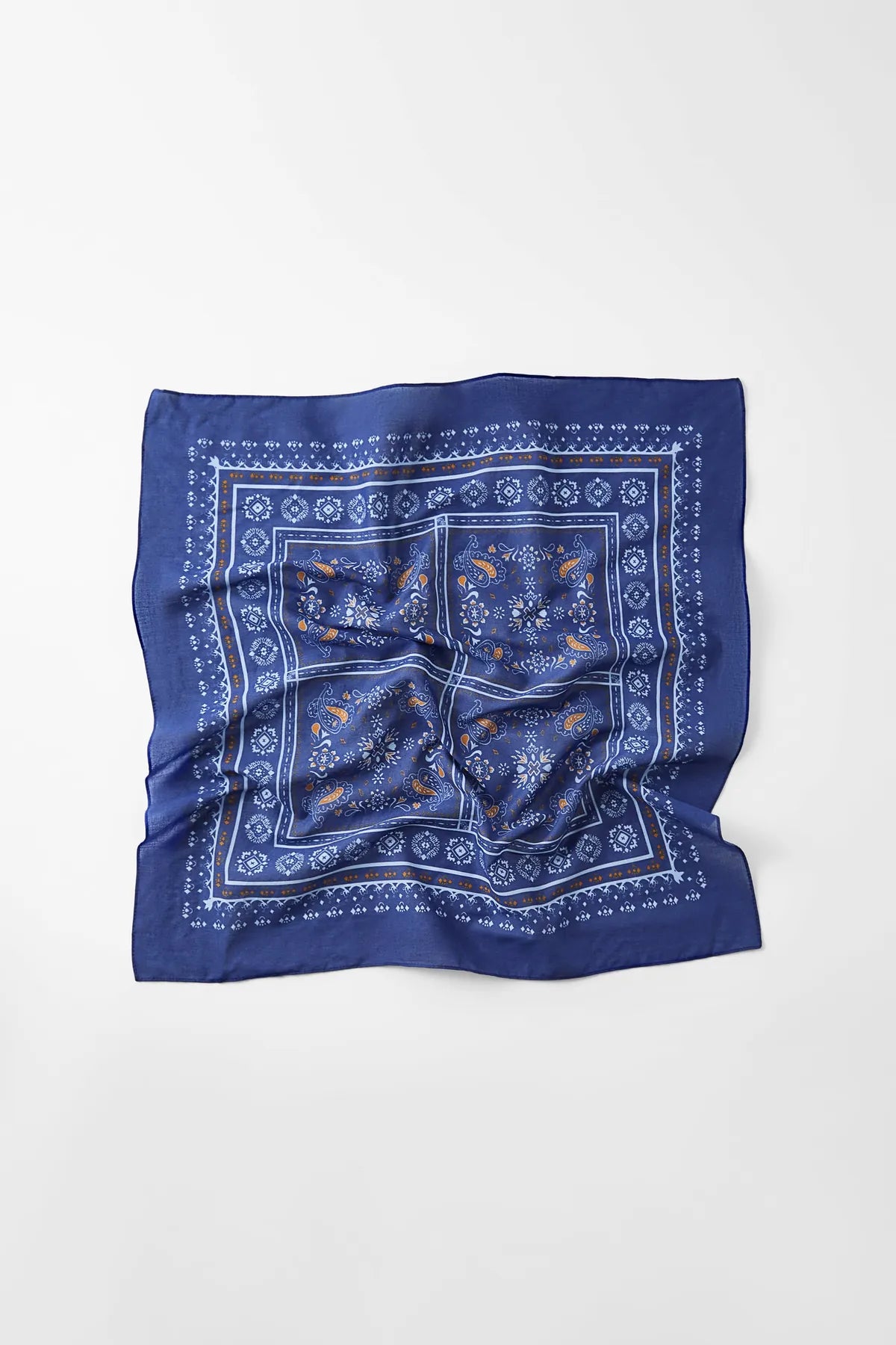 Blue Ethnic Patterned Bandana