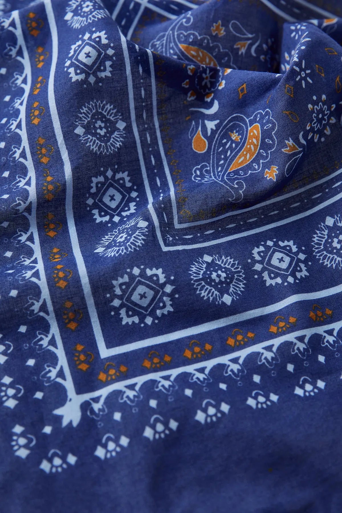 Blue Ethnic Patterned Bandana