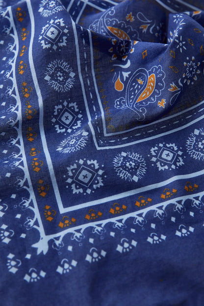 Blue Ethnic Patterned Bandana