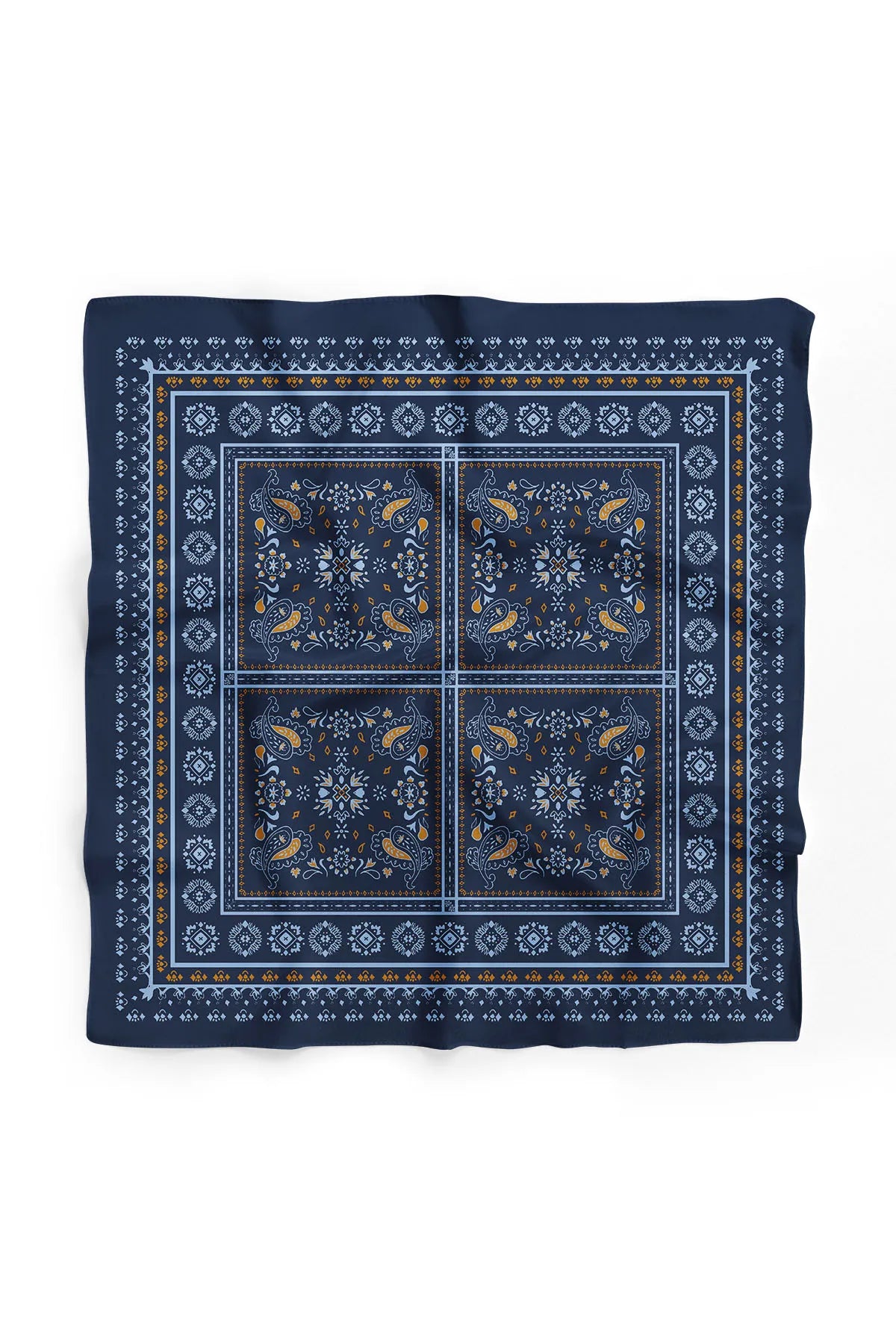 Blue Ethnic Patterned Bandana