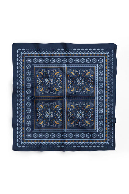 Blue Ethnic Patterned Bandana