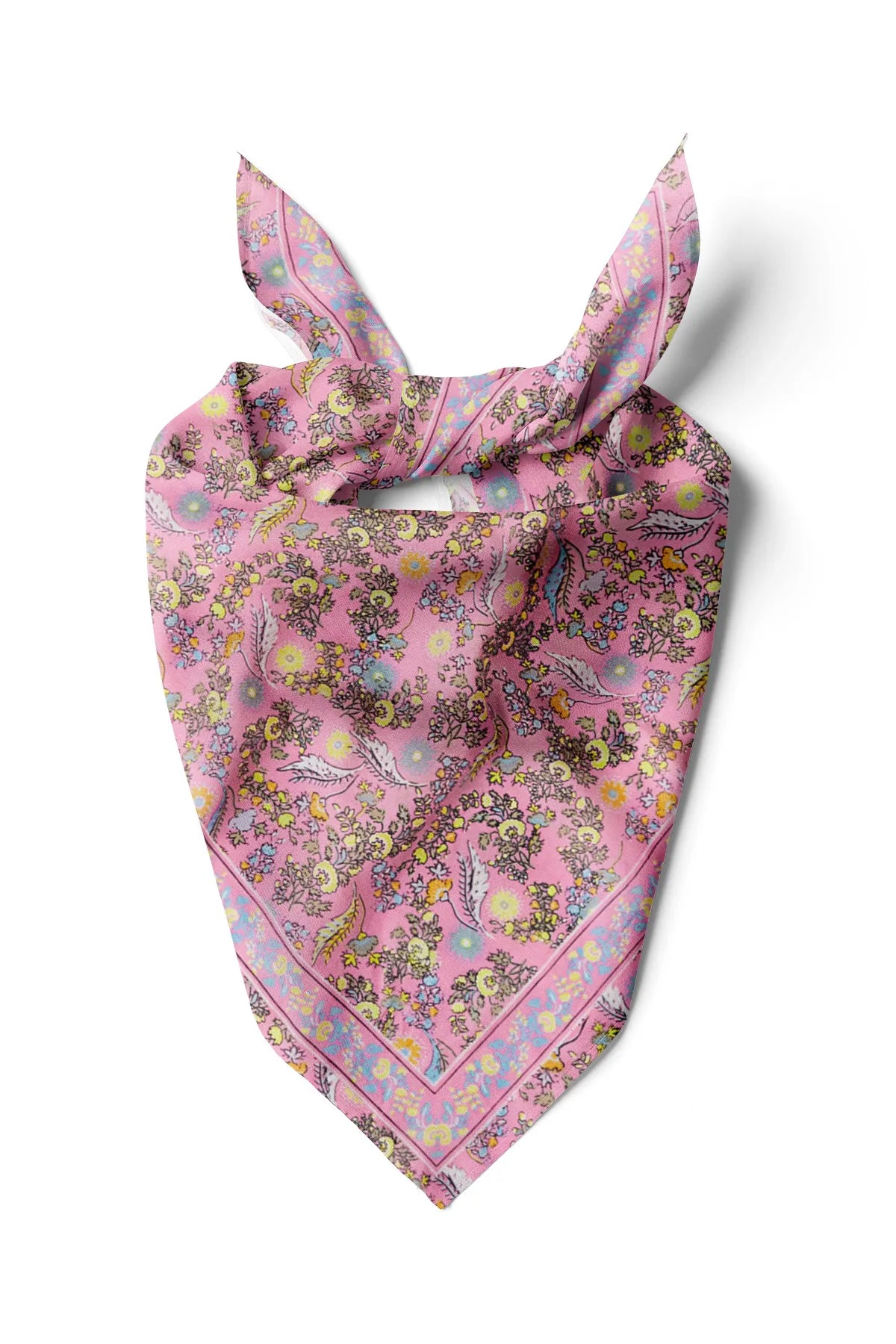 Pink Bandana with Floral Pattern