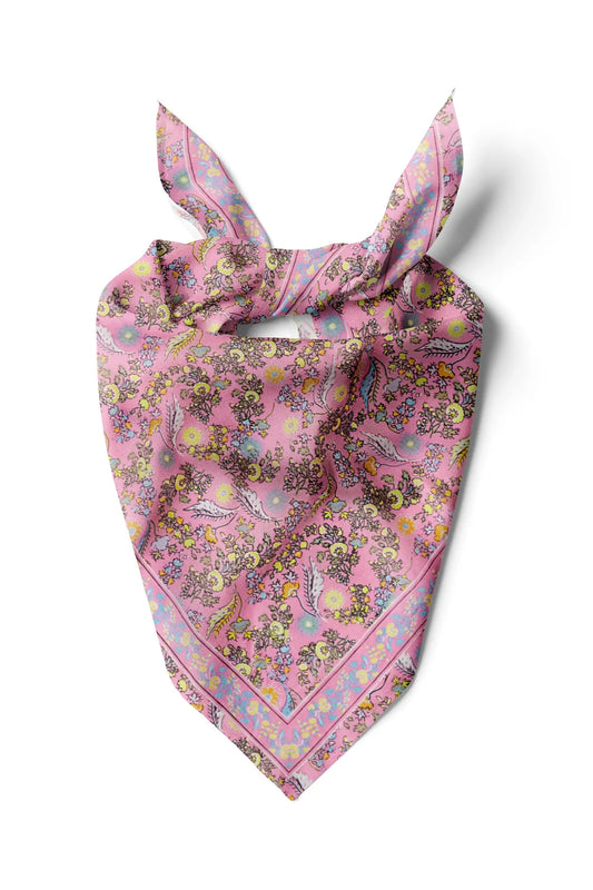 Pink Bandana with Floral Pattern