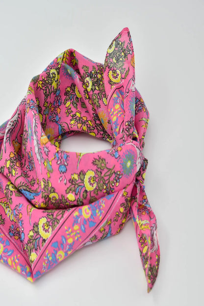 Pink Bandana with Floral Pattern