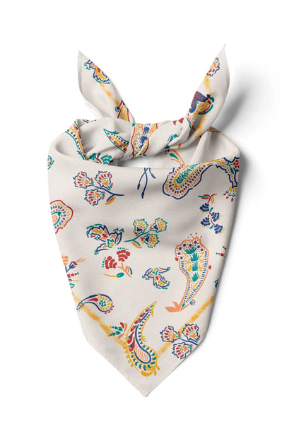 Ethnic Patterned Off-White Bandana