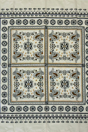 Etnik Desenli Ekru Bandana - Stil Sahibi Kadın Bandana Fular