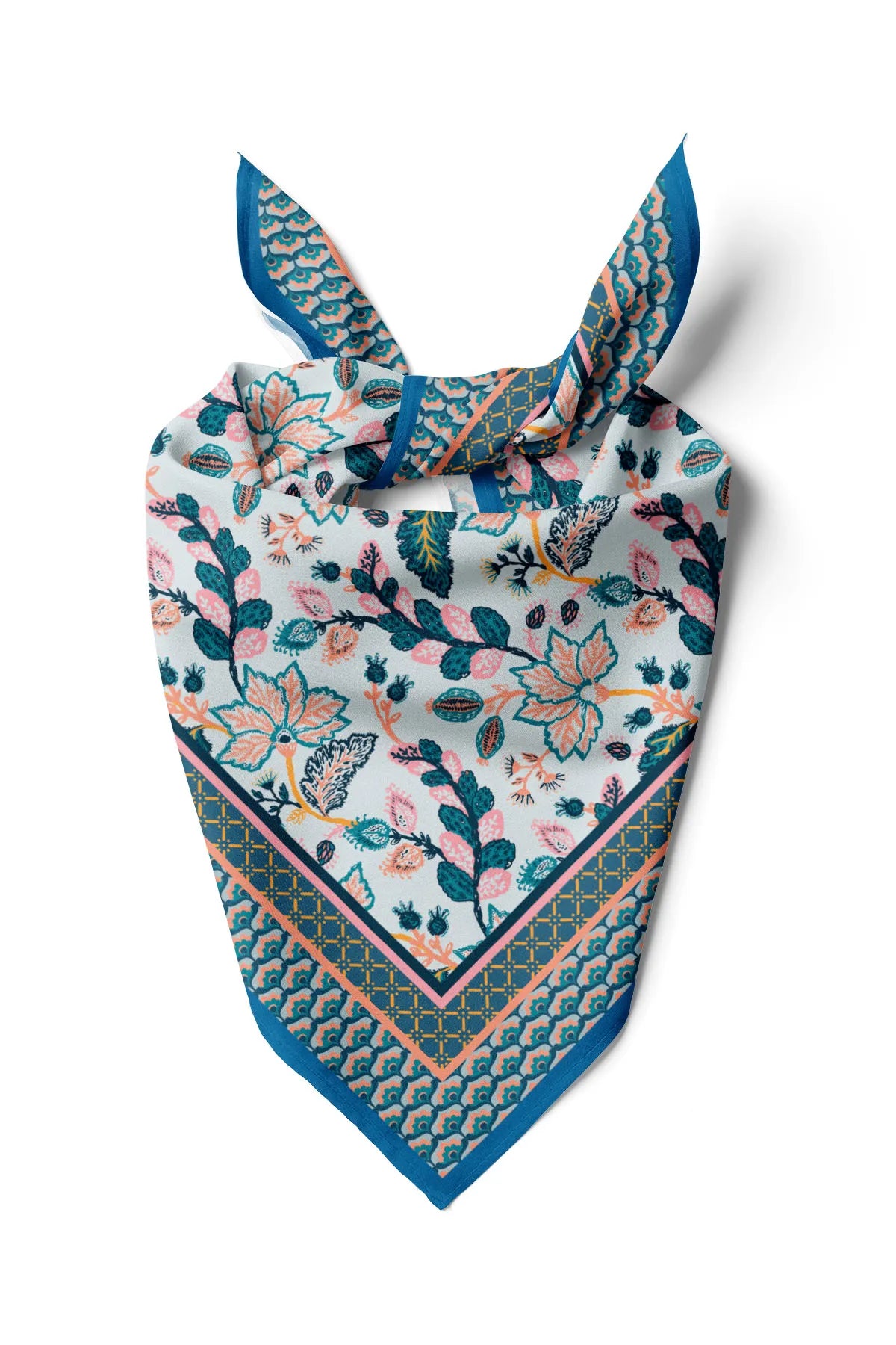 Blue Patterned Cotton Bandana