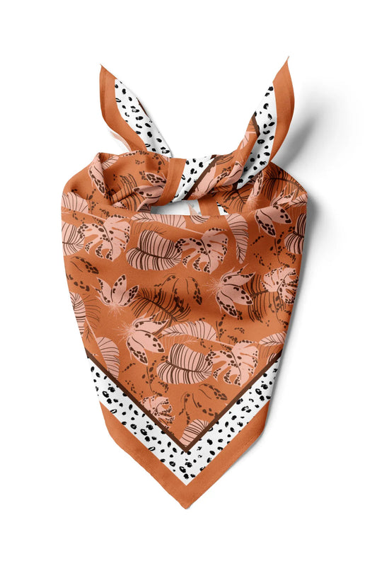 Orange Patterned Cotton Bandana