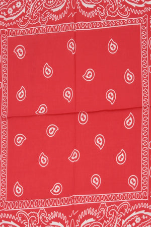 Kırmızı Etnik Desen Bandana - Stil Sahibi Kadın Bandana Fular