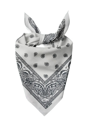 Cotton Neck Scarf 23"x23" Small Square Ethnic Cotton | Headband Scarf Bandana Wrap Vintage Head Scarf Breathable Lightweight White