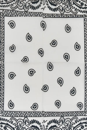 Beyaz Etnik Desen Bandana - Stil Sahibi Kadın Bandana Fular