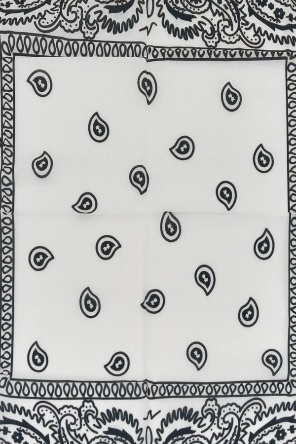 Beyaz Etnik Desen Bandana - Stil Sahibi Kadın Bandana Fular