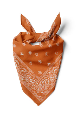 Turuncu Etnik Desen Haki Bandana - Stil Sahibi Kadın Bandana Fular