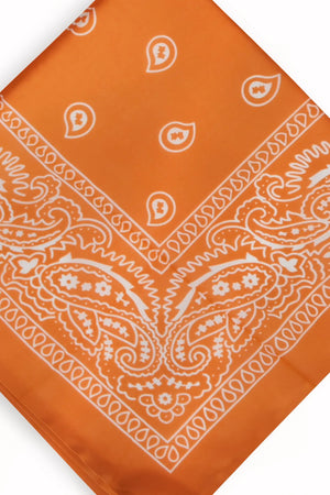 Turuncu Etnik Desen Haki Bandana - Stil Sahibi Kadın Bandana Fular