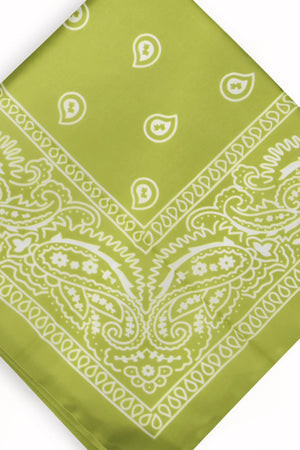 Yeşil Etnik Desen Bandana - Stil Sahibi Kadın Bandana Fular