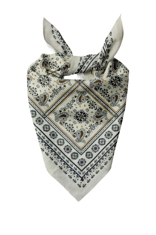 Ethnic Patterned Off-White Bandana