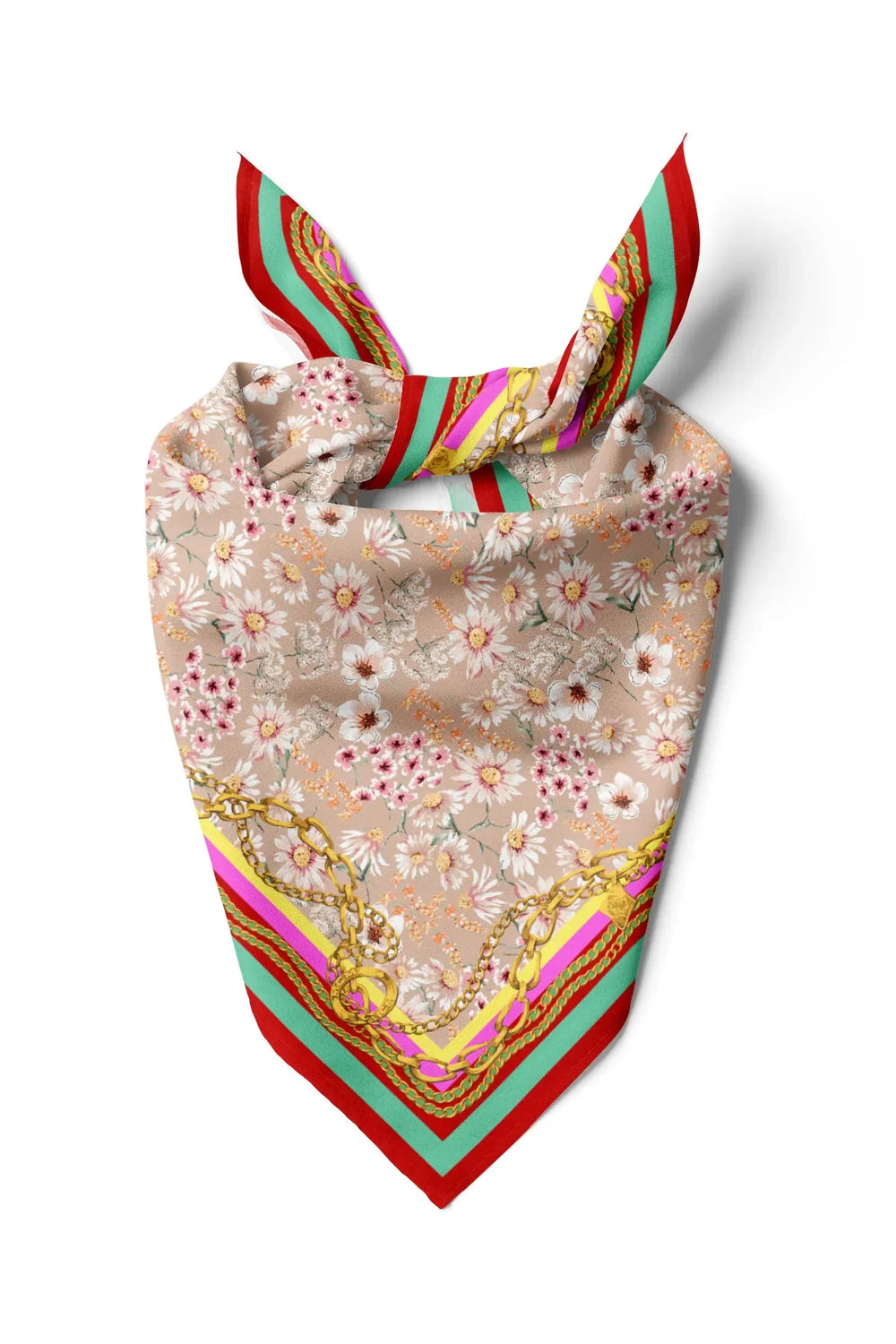 Kadın Çiçek Desenli Fular Bandana - Stil Sahibi Kadın Bandana Fular