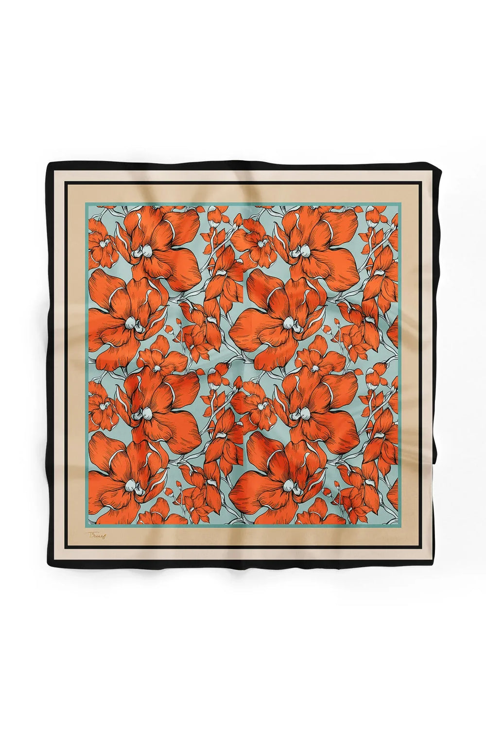 Kadın Çiçek Desenli Fular Bandana - Stil Sahibi Kadın Bandana Fular