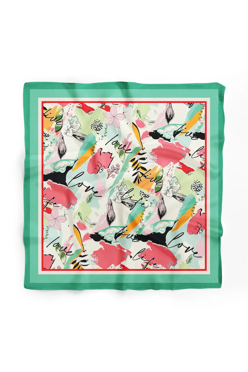 Yeşil Desenli Kadın Fular - Renkli Desenli Kadın Fular