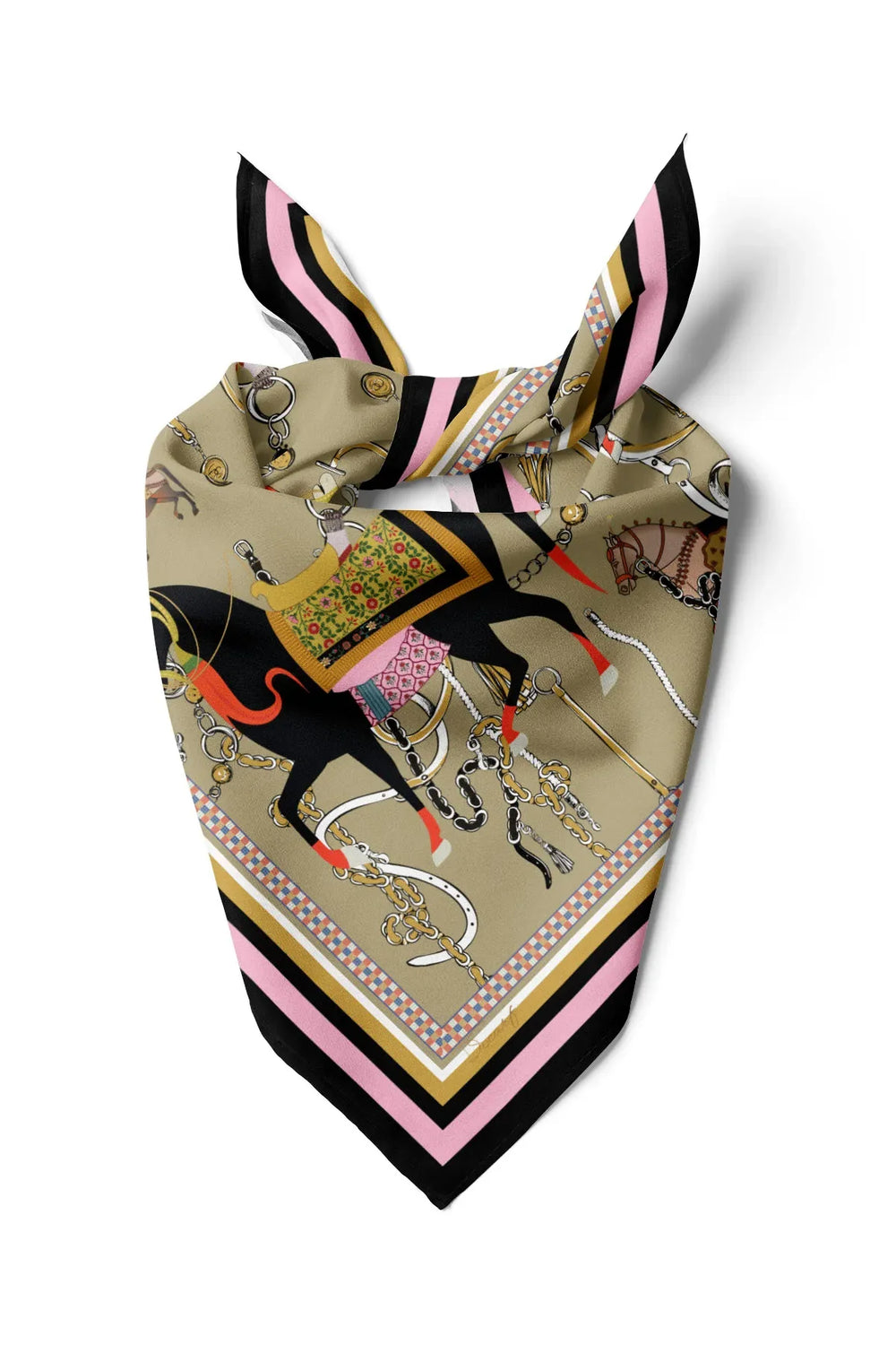 Drasege Desenli Fular - Renkli Desenli Kadın Fular