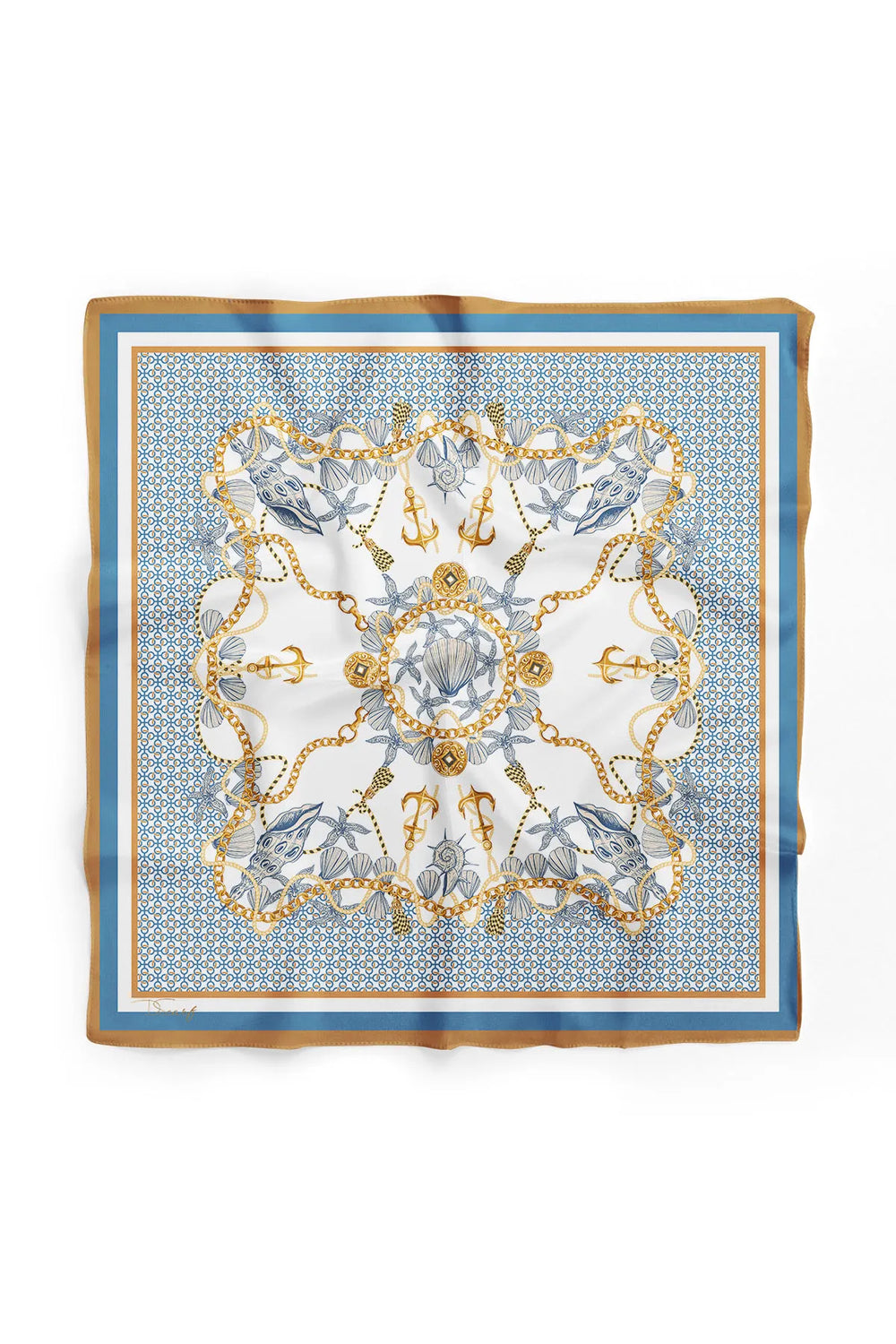 Mavi Desenli Fular - Renkli Desenli Kadın Fular