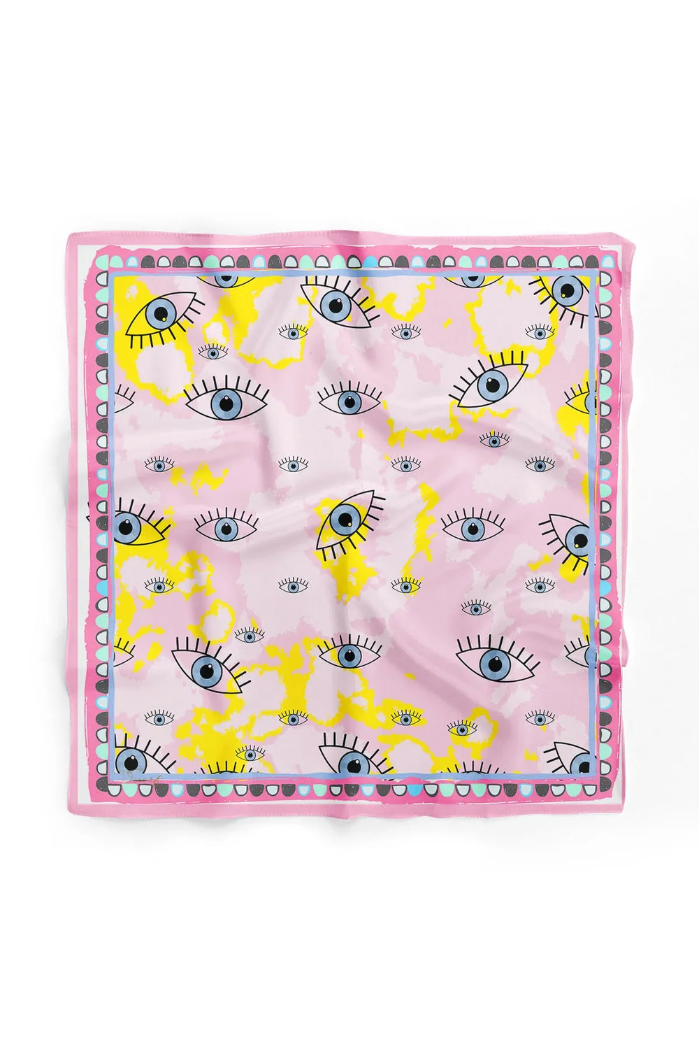 Blue Eye Desenli Fular - Renkli Desenli Kadın Fular