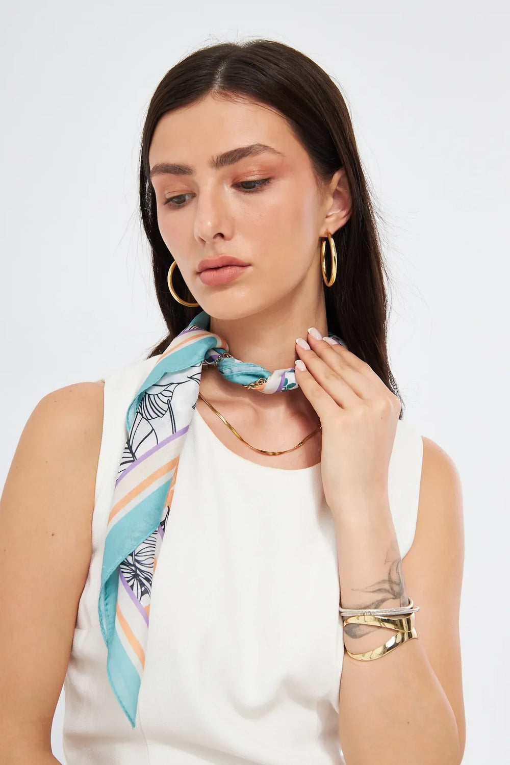 Fular Bandana 70Cm - Stil Sahibi Kadın Bandana Fular