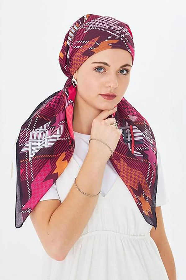 dscarf Headwear Pre Tied Head Scarves for Patterned Women Featuring | Soft Chemo Head Wear Headcover Ready Headwear