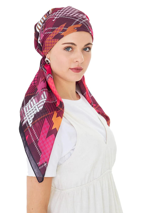 dscarf Headwear Pre Tied Head Scarves for Patterned Women Featuring | Soft Chemo Head Wear Headcover Ready Headwear