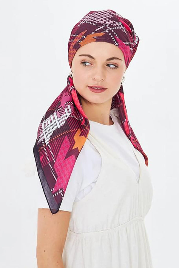 dscarf Headwear Pre Tied Head Scarves for Patterned Women Featuring | Soft Chemo Head Wear Headcover Ready Headwear