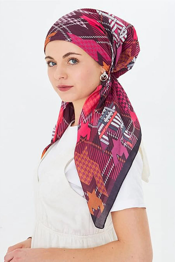 dscarf Headwear Pre Tied Head Scarves for Patterned Women Featuring | Soft Chemo Head Wear Headcover Ready Headwear