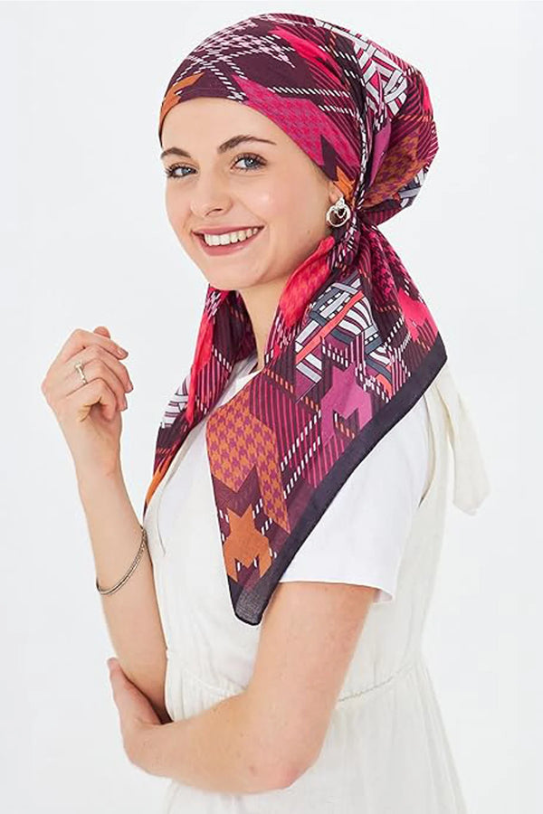 dscarf Headwear Pre Tied Head Scarves for Patterned Women Featuring | Soft Chemo Head Wear Headcover Ready Headwear