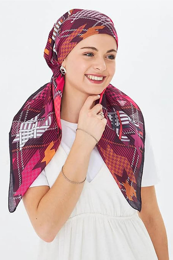 dscarf Headwear Pre Tied Head Scarves for Patterned Women Featuring | Soft Chemo Head Wear Headcover Ready Headwear