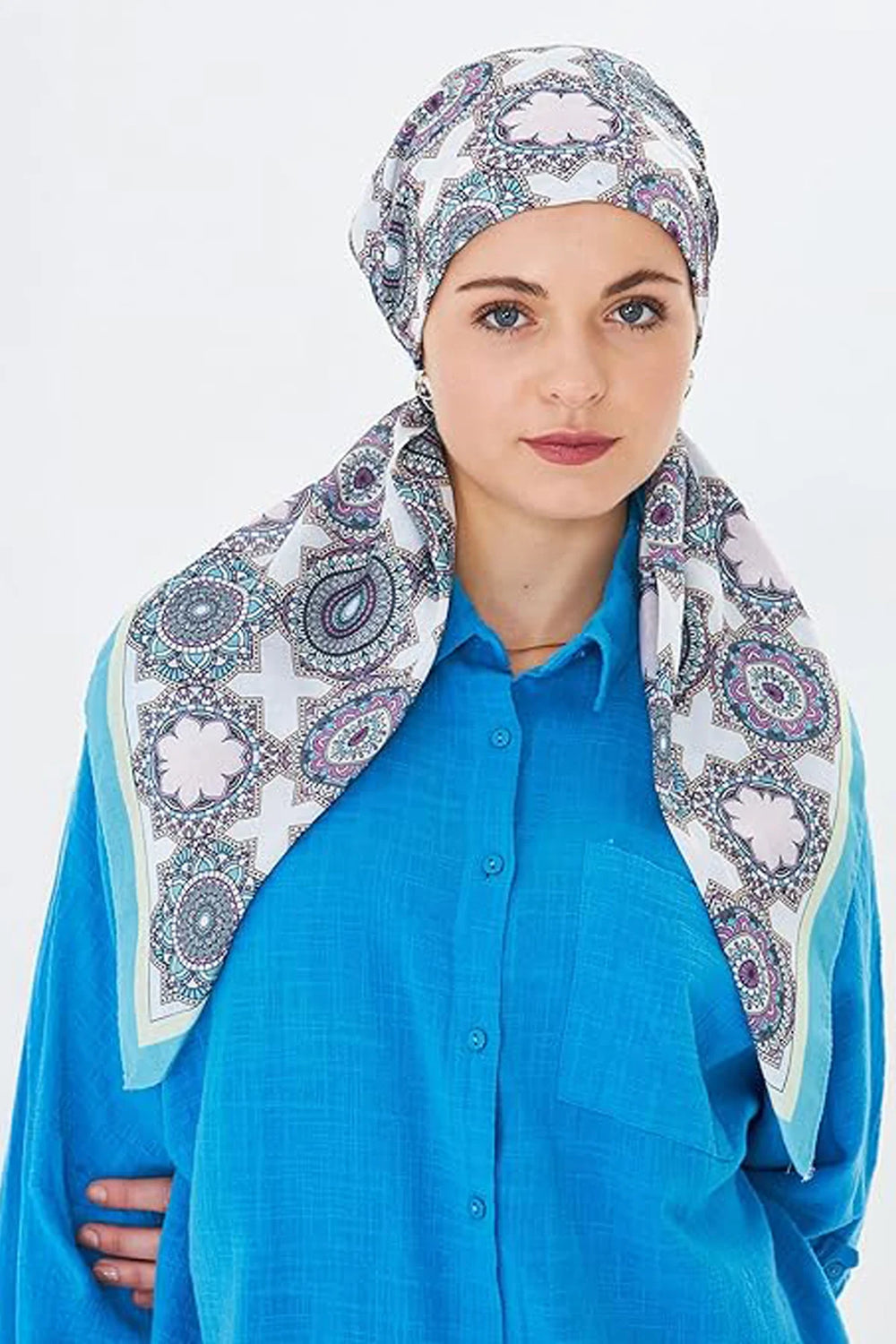 dscarf Headwear Pre Tied Head Scarves for Patterned Women Featuring | Soft Chemo Head Wear Headcover Ready Headwear