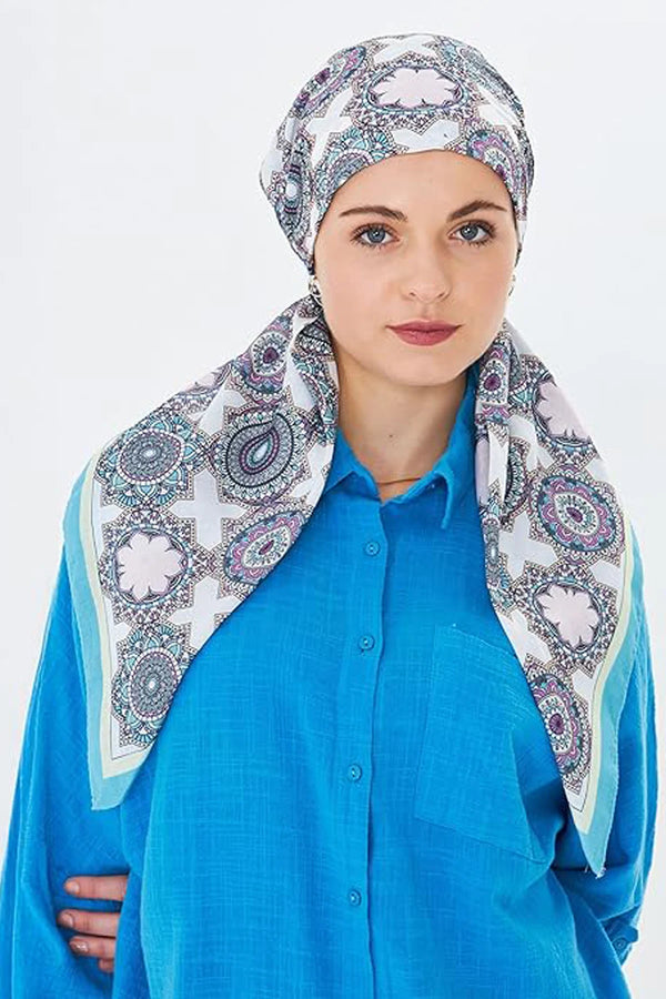 dscarf Headwear Pre Tied Head Scarves for Patterned Women Featuring | Soft Chemo Head Wear Headcover Ready Headwear
