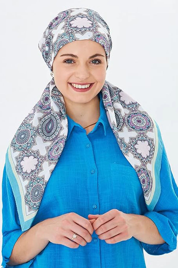 dscarf Headwear Pre Tied Head Scarves for Patterned Women Featuring | Soft Chemo Head Wear Headcover Ready Headwear