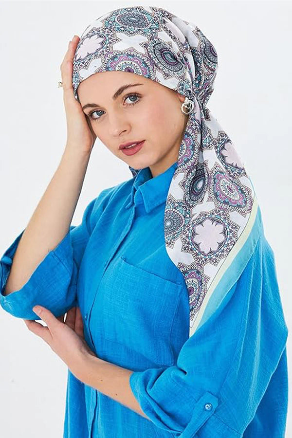 dscarf Headwear Pre Tied Head Scarves for Patterned Women Featuring | Soft Chemo Head Wear Headcover Ready Headwear