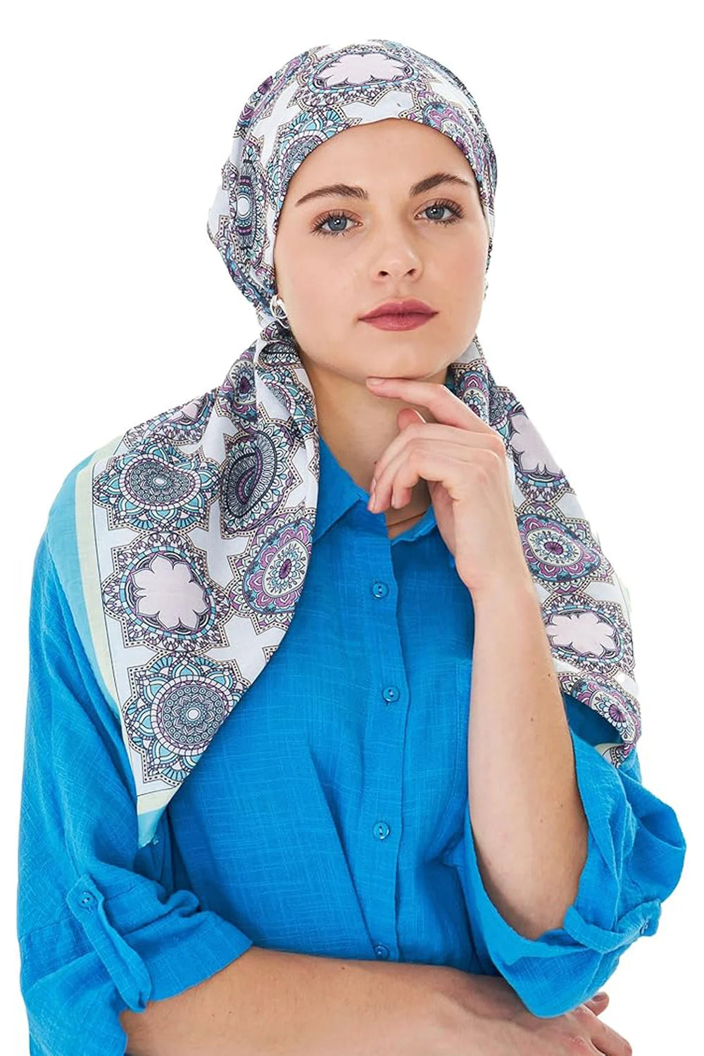 dscarf Headwear Pre Tied Head Scarves for Patterned Women Featuring | Soft Chemo Head Wear Headcover Ready Headwear