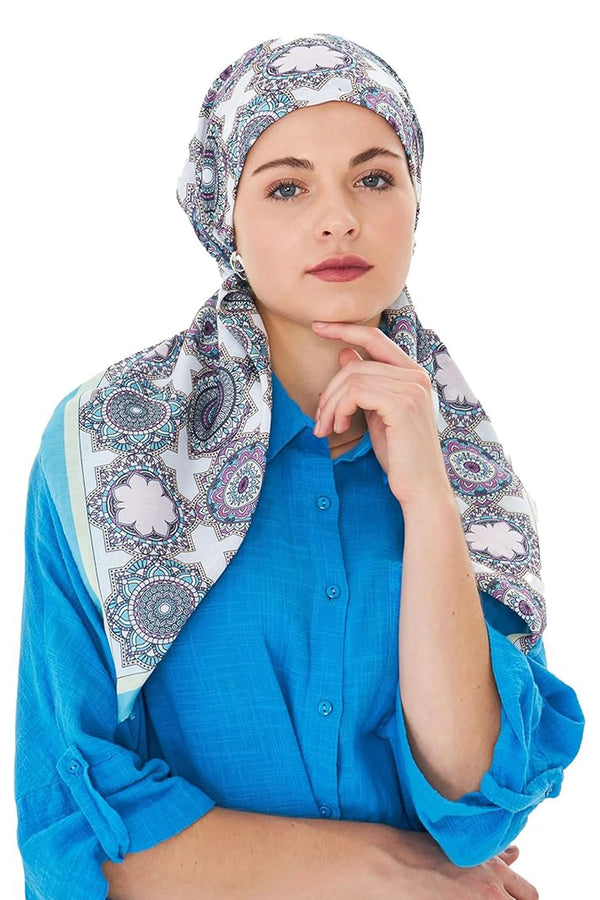 dscarf Headwear Pre Tied Head Scarves for Patterned Women Featuring | Soft Chemo Head Wear Headcover Ready Headwear