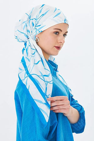 dscarf Headwear Pre Tied Head Scarves for Patterned Women Featuring | Soft Chemo Head Wear Headcover Ready Headwear (Flowering Design 11, One Size)