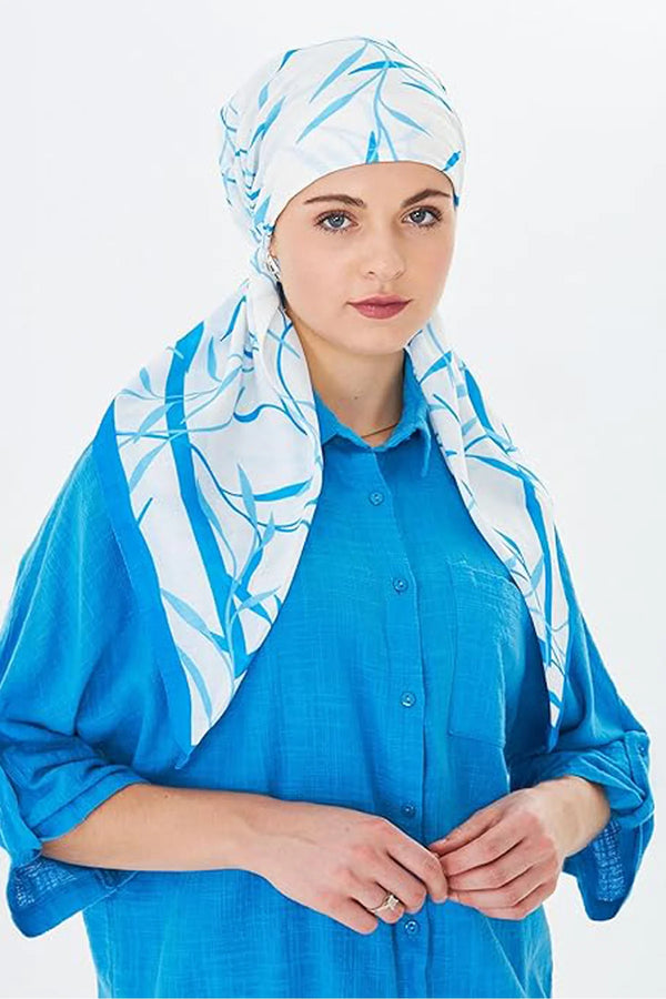dscarf Headwear Pre Tied Head Scarves for Patterned Women Featuring | Soft Chemo Head Wear Headcover Ready Headwear (Flowering Design 11, One Size)