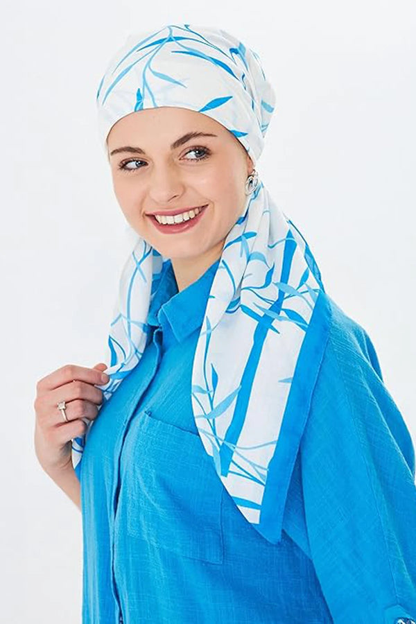 dscarf Headwear Pre Tied Head Scarves for Patterned Women Featuring | Soft Chemo Head Wear Headcover Ready Headwear (Flowering Design 11, One Size)