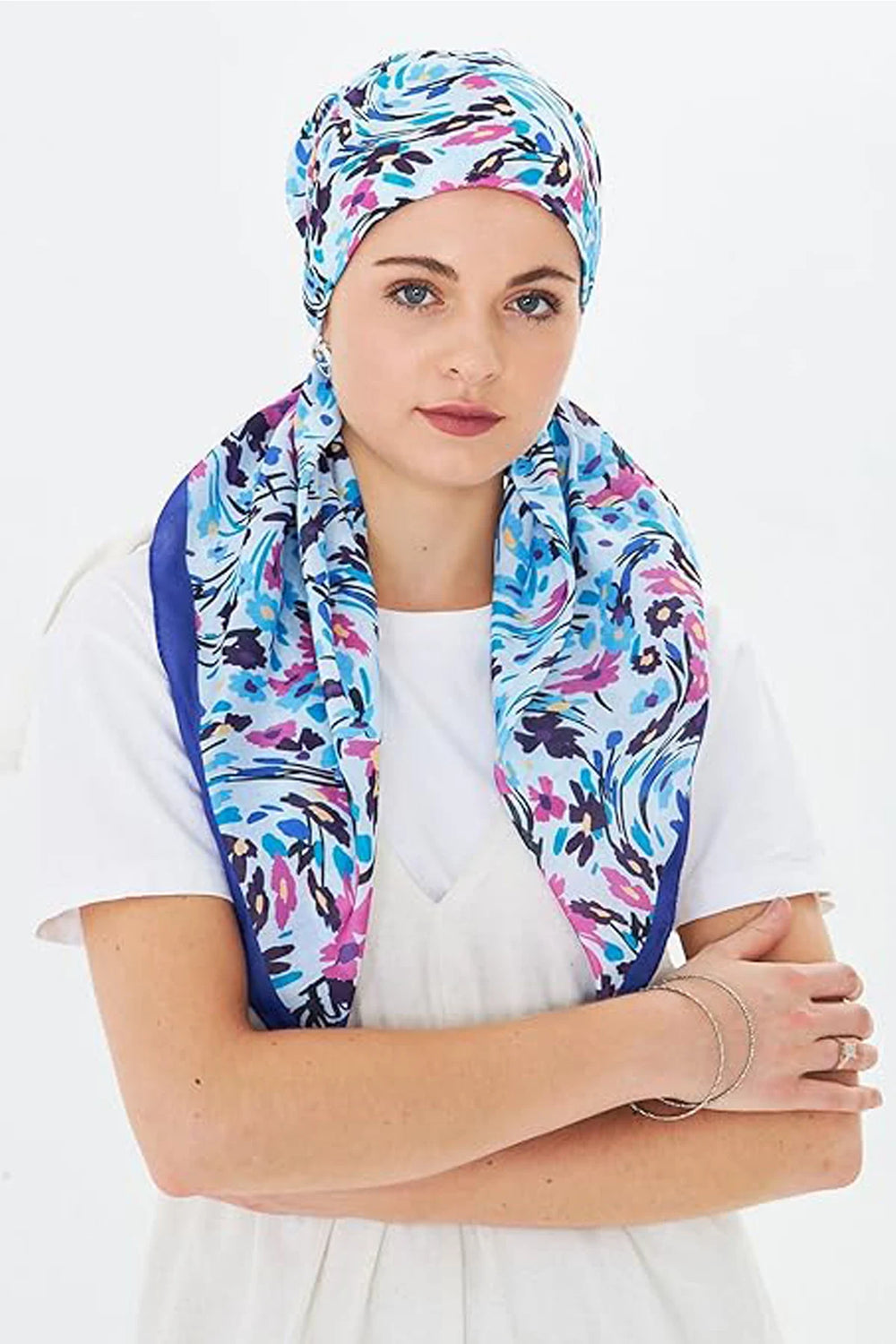 dscarf Headwear Pre Tied Head Scarves for Patterned Women Featuring | Soft Chemo Head Wear Headcover Ready Headwear