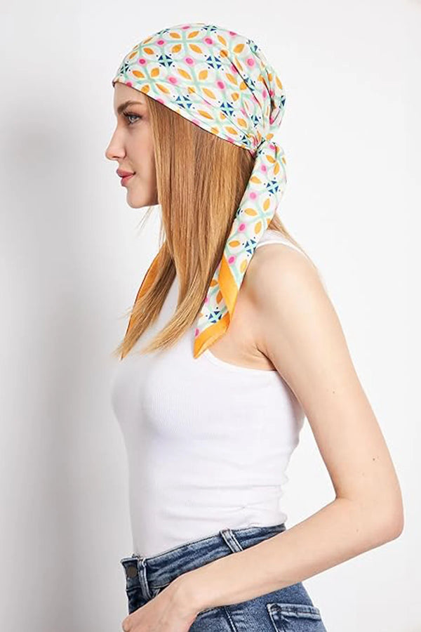 dscarf Headwear Pre Tied Head Scarves for Patterned Women Featuring | Soft Chemo Head Wear Headcover Ready Headwear