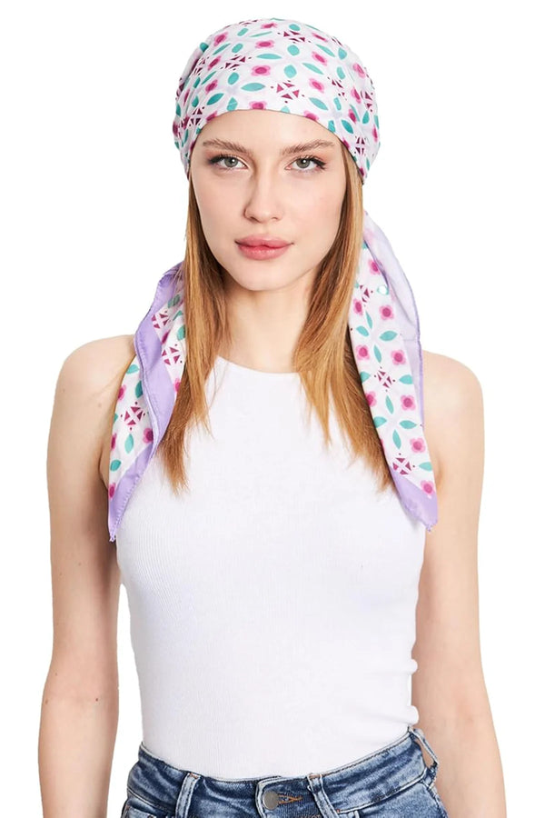 dscarf Headwear Pre Tied Head Scarves for Patterned Women Featuring | Soft Chemo Head Wear Headcover Ready Headwear