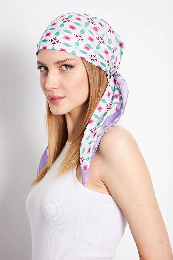 dscarf Headwear Pre Tied Head Scarves for Patterned Women Featuring | Soft Chemo Head Wear Headcover Ready Headwear