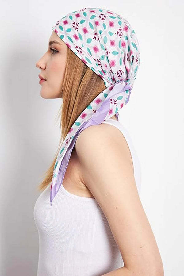dscarf Headwear Pre Tied Head Scarves for Patterned Women Featuring | Soft Chemo Head Wear Headcover Ready Headwear