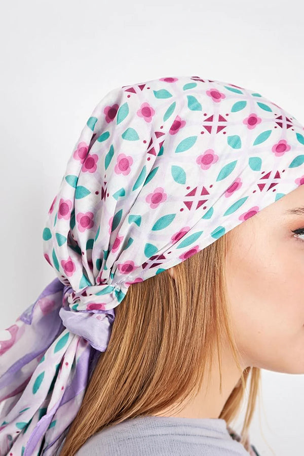 dscarf Headwear Pre Tied Head Scarves for Patterned Women Featuring | Soft Chemo Head Wear Headcover Ready Headwear